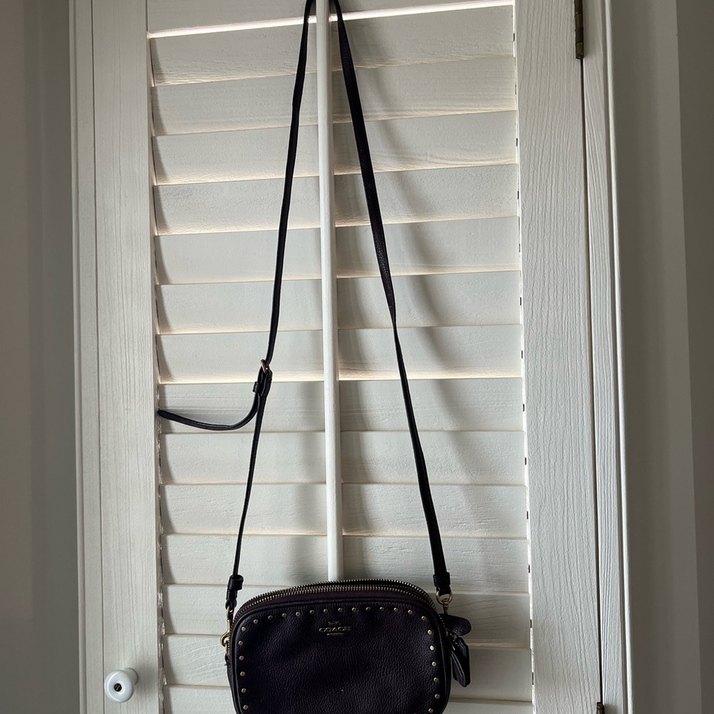 Coach Black Crossbody Bag Leather Adjustable Strap